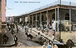 <b class=qtipBold><figcaption>The Market, Santiago de Cuba</figcaption></b><br>The Market, Santiago de Cuba, Cuba. A city known for colonial architecture and revolutionary history. Date: 1911<br><em>© Mary Evans / Grenville Collins Postcard Collection</em> The Market, Santiago de Cuba
