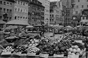 Market stalls, Town Square, Nuremberg, Germany Market stalls, Town Square, Nuremberg, Germany
