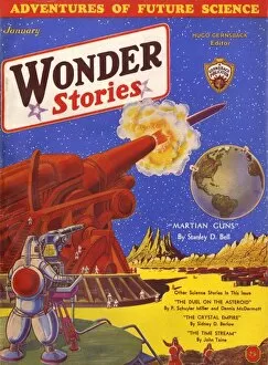 Martian Guns, Wonder Stories SciFi Magazine Cover