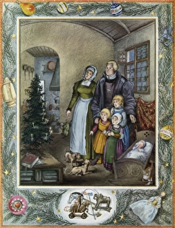 Martin Luther with his Family and their Christmas Tree Martin Luther with his Family and their Christmas Tree