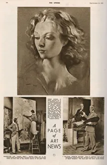 Muralist Gallery: Mary Adshead working on mural for the Queen Mary liner