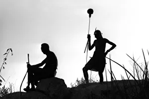 Masai, Kenya, silhouette Masai, Kenya, silhouette