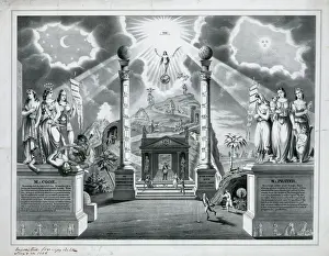 Masonic Chart Print, c1846