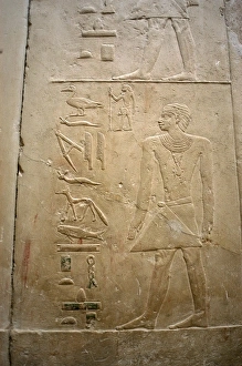 Mastaba of Ptahhotep and Akhethotep. Polychrome relief. Egyp Mastaba of Ptahhotep and Akhethotep. Polychrome relief. Egyp