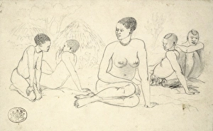 Matabele relaxing in front of their homes, c. 1869 Matabele relaxing in front of their homes, c. 1869