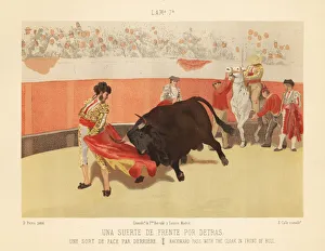 Matador making a reverse pass with the cloak Matador making a reverse pass with the cloak