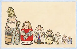 Matrushka - St Nicholas and the recipients of his gifts Matrushka - St Nicholas and the recipients of his gifts