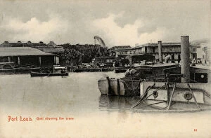 Mauritius - Port Louis - Port Quayside showing the Crane