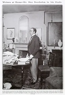 Max Beerbohm (1872 - 1956), writer and dramatist, pictured in his study at home in 1905 Max Beerbohm (1872 - 1956), writer and dramatist, pictured in his study at home in 1905