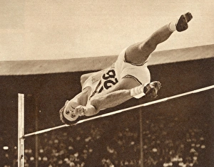 McGrew does the high jump, 1948 London Olympics McGrew does the high jump, 1948 London Olympics