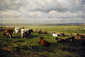 Meadow landscape with Cattle, c. 1880, by Willem Roelofs (18 Meadow landscape with Cattle, c. 1880, by Willem Roelofs (18