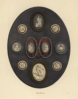 Medallion Gallery: Medallions mounted in gold and steel