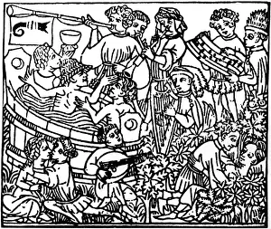 Medieval frolics: wine, women and song Medieval frolics: wine, women and song