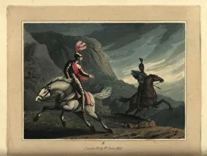 Medieval knights in armour on horseback on a stormy night Medieval knights in armour on horseback on a stormy night