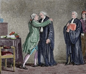 Meeting between Louis XVI and the Minister Lamoignon-Maleshe Meeting between Louis XVI and the Minister Lamoignon-Maleshe