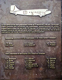 Platoon Gallery: Memorial to C-47 Dakota 43-15180, Ochten, Holland