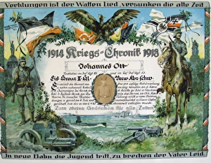 Memorial document to Johannes Ott, Musketier of Reg. 85 Memorial document to Johannes Ott, Musketier of Reg. 85