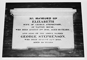 Memorial stone for Elizabeth, wife of George Stephenson Memorial stone for Elizabeth, wife of George Stephenson