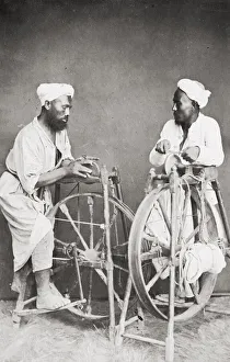 Men with grinding stones sharpening knives, Egypt Men with grinding stones sharpening knives, Egypt