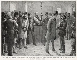 Men interrogated by Chief Inspector Melville Men interrogated by Chief Inspector Melville