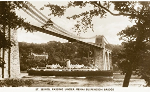 Passing Gallery: Menai Bridge with steamship