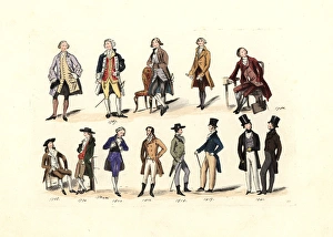 Mens fashion from 1787 to 1841, from various portraits Mens fashion from 1787 to 1841, from various portraits