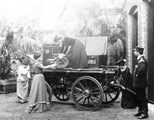 Merryweather horsed steam pump and firewomen Merryweather horsed steam pump and firewomen