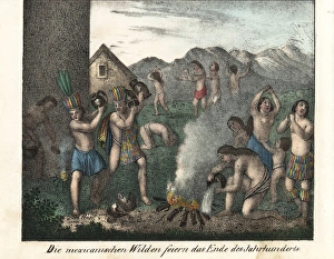 Mexican natives marking the end of the century with a ritual Mexican natives marking the end of the century with a ritual