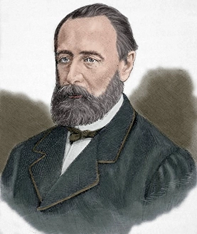 Mikhail Katkov (1818-1887). Engraving. Colored Mikhail Katkov (1818-1887). Engraving. Colored