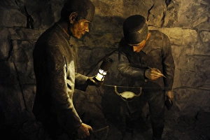 Mining. Surveying by the mines compass. Diorama Mining. Surveying by the mines compass. Diorama