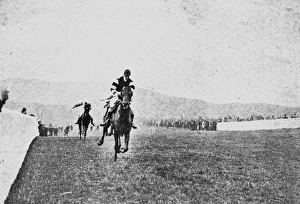 Ministre winning at Lewes racecourse, Sussex Ministre winning at Lewes racecourse, Sussex
