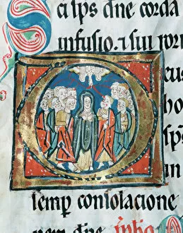 Codex Gallery: Missal Vetus Oxemense. Drop cap depicting The Pentecost. 12t