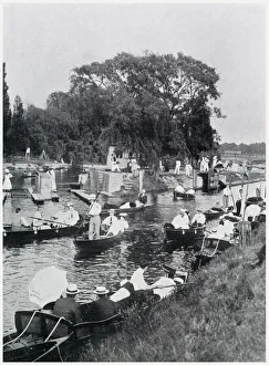 MOLESEY LOCK - a Sunday afternoon in summer Date: 1905 MOLESEY LOCK - a Sunday afternoon in summer Date: 1905