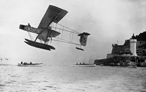 Morane-Soulnier Biplane Seaplane Taking-Off the Harbour ? Morane-Soulnier Biplane Seaplane Taking-Off the Harbour ?