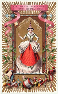 Mother Christmas on a Christmas card Mother Christmas on a Christmas card