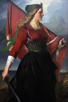 Prints of Elisabeth Jerichau-Baumann (1819-1881). Polish-Danish painter. Mother Denmark, 1851. Ny Carlsberg Glyptotek. Copenhagen. Denmark Denmark Prints: Elisabeth Jerichau-Baumann, Mother Denmark Print, 1851