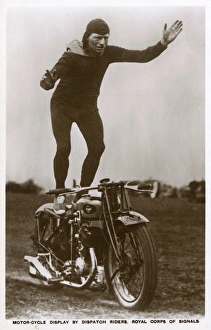 Motorcycle display - Dispatch riders, Royal Corps of Signals Motorcycle display - Dispatch riders, Royal Corps of Signals