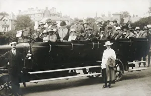 Motorised Charabanc Tour party about to depart (27 passengers plus the driver Motorised Charabanc Tour party about to depart (27 passengers plus the driver