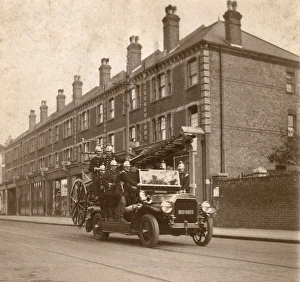 Twickenham Gallery: Motorised fire vehicle and crew, Twickenham