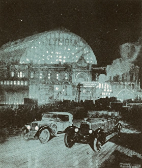 Motorists passing Olympia, London 1926 Motorists passing Olympia, London 1926