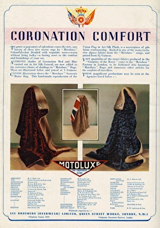 Motorluxe rugs, special 1937 Coronation designs Motorluxe rugs, special 1937 Coronation designs