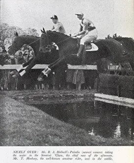 Mr R. A. Holbech's Paladin clearing the water jump in the Somerset Steeplechase at Mr R. A. Holbech's Paladin clearing the water jump in the Somerset Steeplechase at