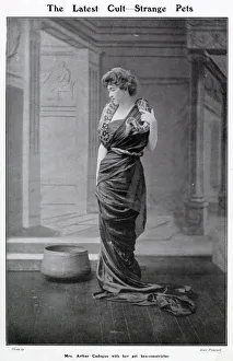 Mrs Arthur Cadogan with her pet boa-constrictor Mrs Arthur Cadogan with her pet boa-constrictor
