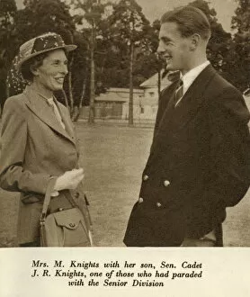 Mrs M. Knights with her son, Sen. Cadet J. R. Knights