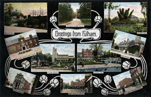 Multi-view postcard of Fulham, London Multi-view postcard of Fulham, London