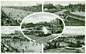 Prints of Multiview, Skegness, near Chapel St Leonards, Lincolnshire, England. Date: 1940s Lincolnshire Prints: Multiview, Skegness Print, 1940s