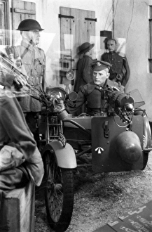 Museum display of British soldiers with transport Museum display of British soldiers with transport