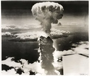 Mushroom cloud Nagasaki Japan in 1945, atomic bomb Mushroom cloud Nagasaki Japan in 1945, atomic bomb