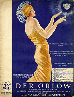 Music cover, Der Orlow, operetta by Granichstaedten Music cover, Der Orlow, operetta by Granichstaedten