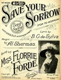 Sherman Gallery: Music cover, Save Your Sorrow, sung by Florrie Forde
